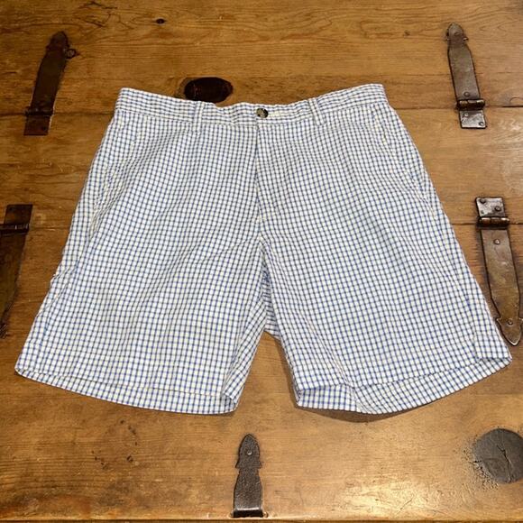 Mens Vineyard Vines Blue and White Plaid Breaker Shorts Size 30 - Picture 1 of 9